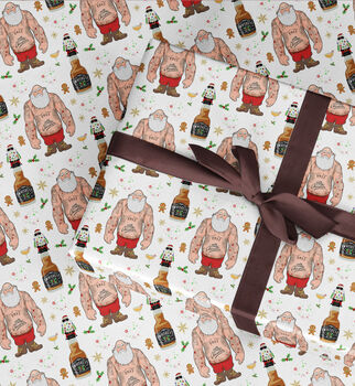 Christmas Tattoo Wrapping Paper Roll Or Folded, 3 of 3