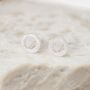 Sterling Silver Karma Circle Stud Earrings, thumbnail 5 of 10