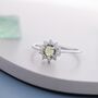 Genuine Peridot Halo Ring In Sterling Silver, thumbnail 1 of 11