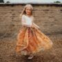 Chantilly Lace Burnt Orange Embroidered Flower Girl Wedding Dress, thumbnail 1 of 8