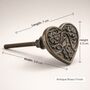 Vintage Heart Engraved Brass Cabinet Knob, thumbnail 5 of 9