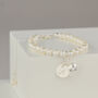 Sterling Silver And Freshwater Pearl Initial Bracelet, thumbnail 1 of 6