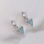 The Triangle Aquamarine Sterling Silver Earrings, thumbnail 3 of 6