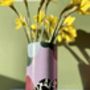 Cow Print Hand Painted Cylinder Vase, thumbnail 1 of 7