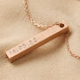 Personalised Bar Pendant Necklace In Rose Gold Plating, thumbnail 5 of 9