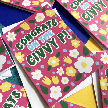 Congratulations Civvy P Civil Partnership Card, 3 of 5