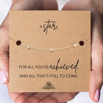 Graduate Gift A Gold Or Silver Plated Star Bracelet And Card, 2 of 4
