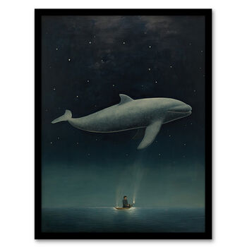 The Whale Watcher Dark Moody Seascape Wall Art Print, 5 of 6