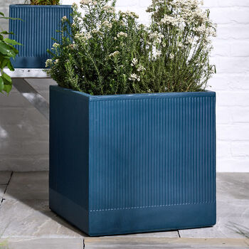 Agri Blue Ribbed Planter, 4 of 9
