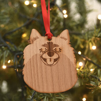 Dog Breed Wooden Natural Hanging Christmas Decoration, 11 of 12