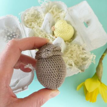 Easter Chick And Egg Crocheted Toy For Children, 7 of 12