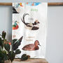 'Floaters' Illustrated Bird Tea Towel, thumbnail 1 of 7