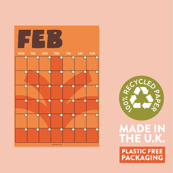 Large Monthly Undated A3 Wall Planner | 12 Pages | Earthy Shapes, 5 of 5