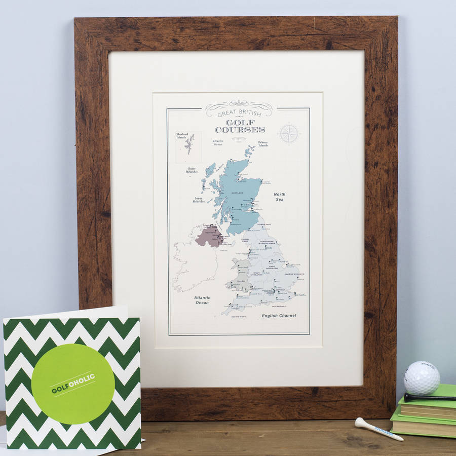 Great British Golf Courses Map Print, 1 of 4