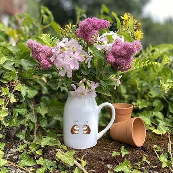 Personalised Hedgehogs Wedding Or Anniversary Gift Jug, 2 of 2