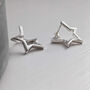 Sterling Silver Twisted Star Hoop Earrings, thumbnail 3 of 8