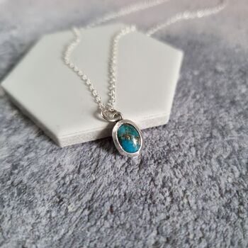 Dainty Turquoise Silver Necklace, 2 of 4