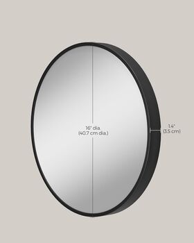 Round Mirror Modern Metal Frame Bathroom Bedroom Wall, 8 of 12