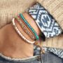 Baku Leather Wrap Bracelet With Crystals And Turquoise, thumbnail 1 of 5