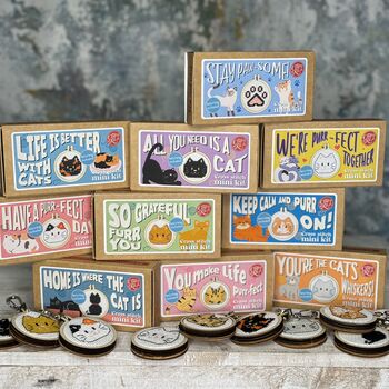 Have A Purr Fect Day! Mini Matchbox Cross Stitch Kit, 6 of 12