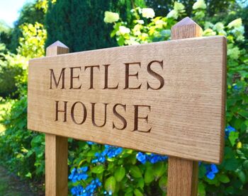 Personalised Wooden House Sign On Posts, 3 of 3