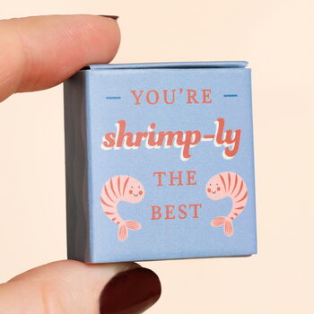 Tiny Matchbox Ceramic Shrimp Token, 2 of 3