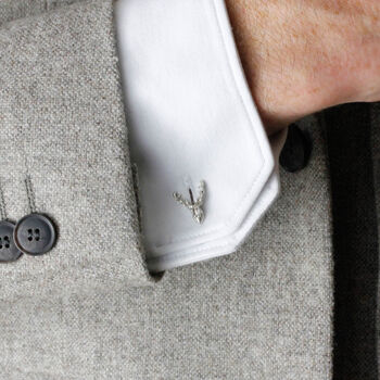 Stag Cufflinks – Silver/Gold Vermeil Plated, 3 of 4