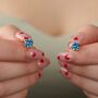9ct Gold Blue Topaz Stud Earrings, thumbnail 2 of 3