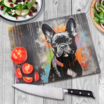 Frenchie Fizz Textured Glass Chopping Boards, 2 of 8