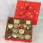 Red Glitter Festive Chocolate Box With 16 Luxury Chocolates, thumbnail 1 of 3