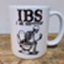 Funny Ibs Mug – Novelty Toilet Humour Mug – Ibs Joke Gift – Funny Skeleton Mug – Gag Gift For Friends, thumbnail 1 of 3