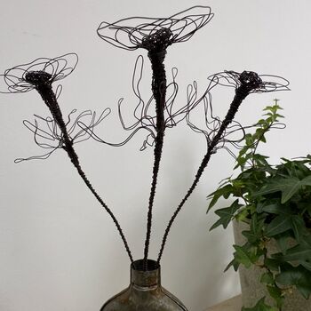 Three Handmade Wire Anemone Stems, 8 of 11