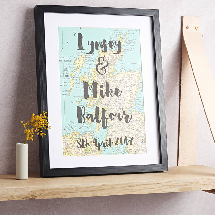 Personalised Anniversary Date Map Print By Girl and Bird