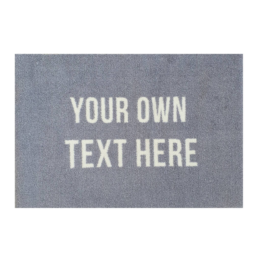 Personalised Text Grey Doormat By Mattify