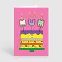 Mum Birthday Candle Sprinkles Cake Birthday Card, thumbnail 2 of 2