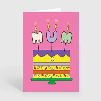 Mum Birthday Candle Sprinkles Cake Birthday Card, 2 of 2