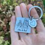 Custom Keyring – Personalised Line Art Portrait Of Couple, thumbnail 3 of 5