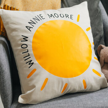 Personalised Sunshine Nursery Cushion, 3 of 4