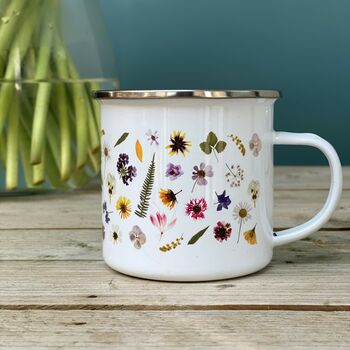 Keep Blooming Pressed Flower Enamel Mug, 6 of 7