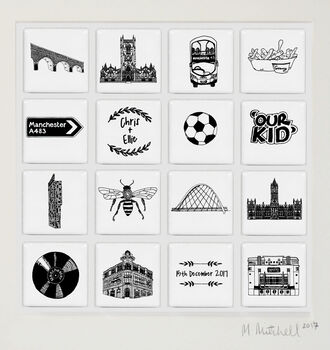 Manchester Personalised Illustrated Wall Art, 5 of 8