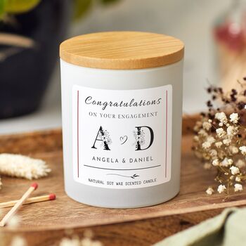 Engagement Candle Gift Personalised With Couples Initials, 2 of 10