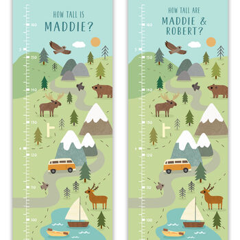 Adventure Awaits Canvas And Wood Height Chart, 4 of 8