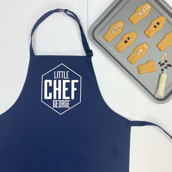 Little Chef Personalised Hexagon Kids Apron, 2 of 9