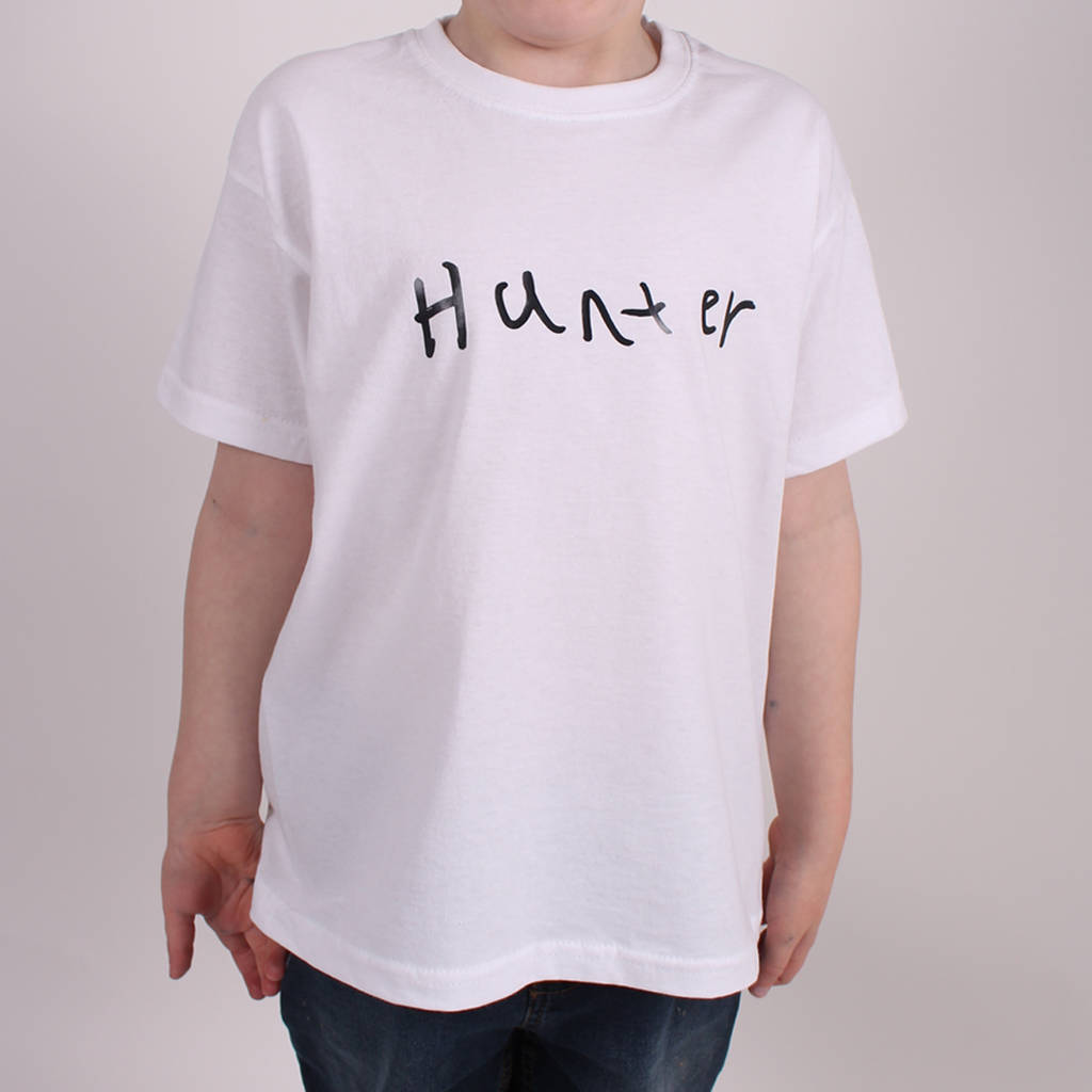 Personalised Name Kids Handwriting Tshirt By TOTO & FIFI