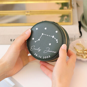 Personalised Star Sign Date Jewellery Case Gift, 3 of 9
