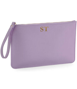 Personalised Monogram Faux Leather Flat Pouch, 6 of 12
