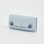 Swallow Embroidered Large Blue Purse, thumbnail 7 of 8