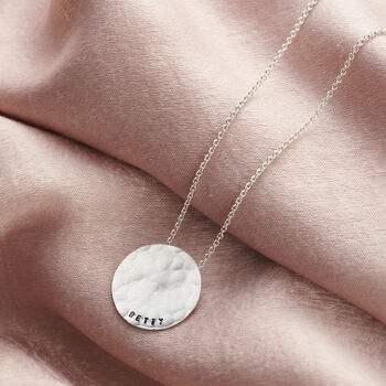 Personalised Large Hammered Disc Necklace, 4 of 9