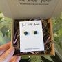 Green Blue Crackle Glaze Ceramic Square Studs, thumbnail 9 of 9