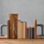 Pair Of Industrial Wood And Steel Bookends, thumbnail 5 of 7